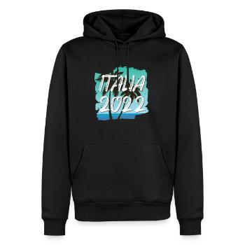 Italia 2022 - Männer Premium Bio Hoodie - Schwarz - Vorne - Nico (187cm)