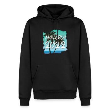 Mallorca 2022 - Männer Premium Bio Hoodie - Schwarz - Vorne - Nico (187cm)