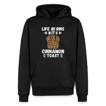 Life Begins With Cinnamon Toast - Männer Premium Bio Hoodie - Schwarz - Vorne - Nico (187cm)