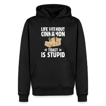 La vie sans pain grillé à la cannelle est stupide - Sweat à capuche Premium bio Homme - noir - Devant - Nico (187cm)