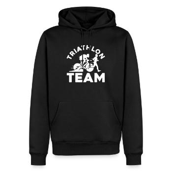 Triathlon - Männer Premium Bio Hoodie - Schwarz - Vorne - Nico (187cm)