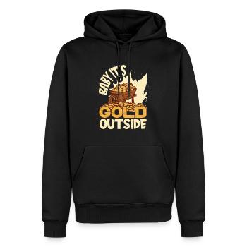 Mine d’or minière - Sweat à capuche Premium bio Homme - noir - Devant - Nico (187cm)