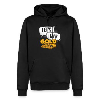 Mine d’or minière - Sweat à capuche Premium bio Homme - noir - Devant - Nico (187cm)