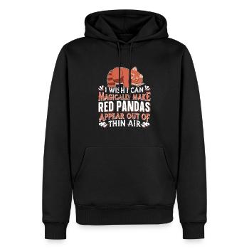 Chat Ours Panda Rouge - Sweat à capuche Premium bio Homme - noir - Devant - Nico (187cm)