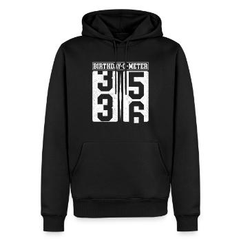 Birthday-O-Meter 36 Happy 36th Birthday Celebrant - Men’s Premium Organic Hoodie - black - Front - Nico (187cm)
