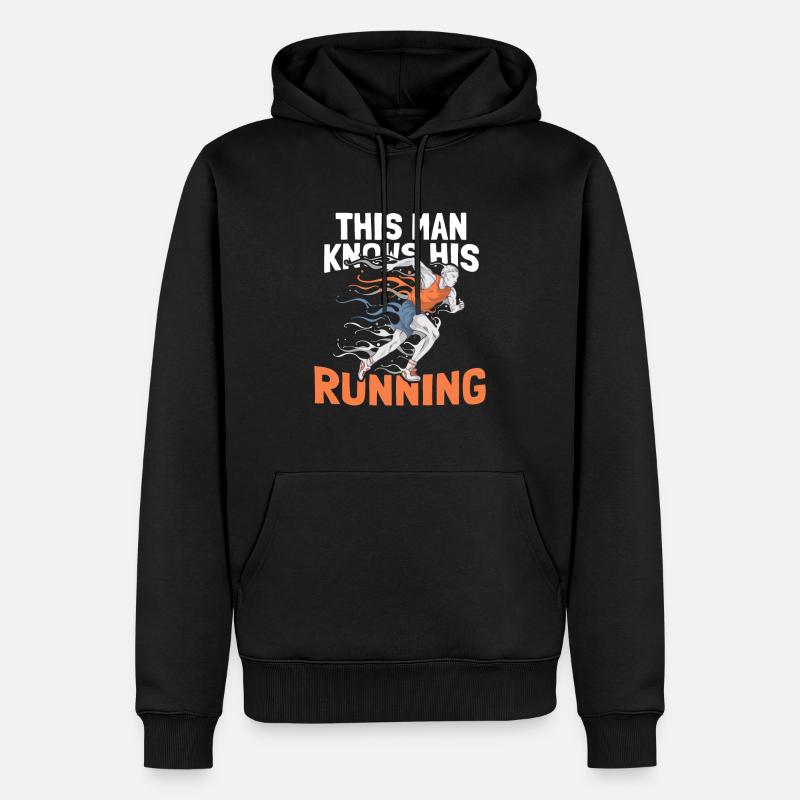 Jogging Running Running Coureurs - Sweat à capuche Premium bio Homme - noir