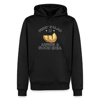 La salade de fruits est toujours une bonne idée - Sweat à capuche Premium bio Homme - noir - Devant - Nico (187cm)