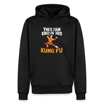 Kung-fu - Sweat à capuche Premium bio Homme - noir - Devant - Nico (187cm)