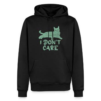 Je m’en fiche Chat Chuchoteur Pet Meow Kitty Chaton - Sweat à capuche Premium bio Homme - noir - Devant - Nico (187cm)