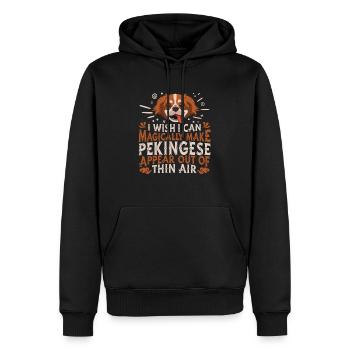 Chien pékinois - Sweat à capuche Premium bio Homme - noir - Devant - Nico (187cm)
