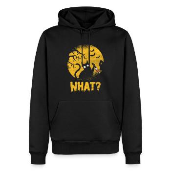 Chat gothique Whisperer Meow Kitty Chaton Halloween - Sweat à capuche Premium bio Homme - noir - Devant - Nico (187cm)