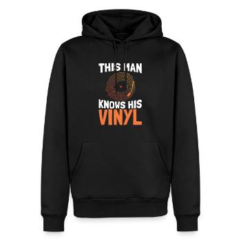 Collectionneur de disques vinyle LP - Sweat à capuche Premium bio Homme - noir - Devant - Nico (187cm)