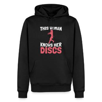 Frisbee Golf - Sweat à capuche Premium bio Homme - noir - Devant - Nico (187cm)