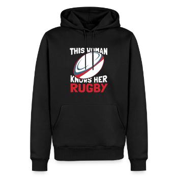 Rugby - Sweat à capuche Premium bio Homme - noir - Devant - Nico (187cm)