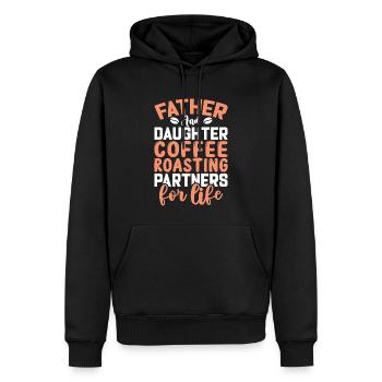 Father & Daughter Coffee Roasting - Männer Premium Bio Hoodie - Schwarz - Vorne - Nico (187cm)