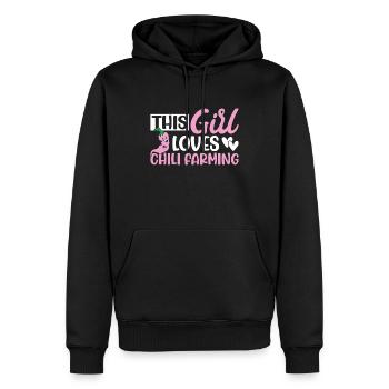 This Girl Loves Chili Farming - Männer Premium Bio Hoodie - Schwarz - Vorne - Nico (187cm)