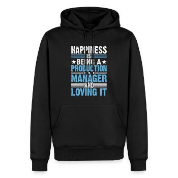 Happiness Is Being A Production Manager - Männer Premium Bio Hoodie - Schwarz - Vorne - Nico (187cm)