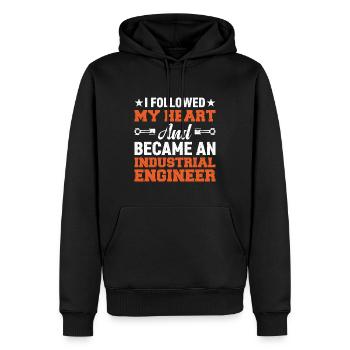 J’ai suivi mon cœur et je suis devenu ingénieur - Sweat à capuche Premium bio Homme - noir - Devant - Nico (187cm)