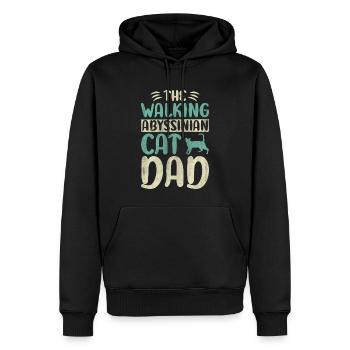 The Walking Abyssinian Cat Dad Kitty Cat Walking - Männer Premium Bio Hoodie - Schwarz - Vorne - Nico (187cm)