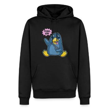 Mignon pingouin Oiseau de glace Arctique Amoureux des animaux - Sweat à capuche Premium bio Homme - noir - Devant - Nico (187cm)