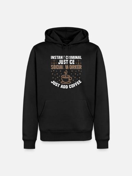 Instant Strafrecht Maatschappelijk Werker - Mannen Premium Bio hoodie - zwart