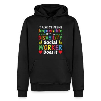 It Always Seems Impossible - Männer Premium Bio Hoodie - Schwarz - Vorne - Nico (187cm)