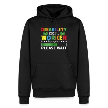 Disability Social Worker In Progress - Männer Premium Bio Hoodie - Schwarz - Vorne - Nico (187cm)