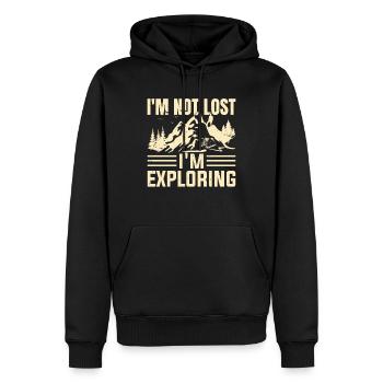 I'm Not Lost I'm Exploring Camp Camper Camping - Männer Premium Bio Hoodie - Schwarz - Vorne - Nico (187cm)