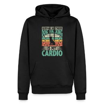 German Shepherd Dog Walking Is My Cardio Dog Lover - Männer Premium Bio Hoodie - Schwarz - Vorne - Nico (187cm)