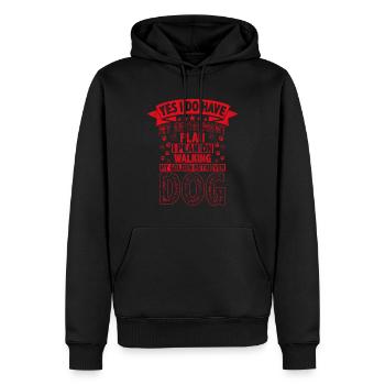 Plan de retraite Promener mon chien Golden Retriever - Sweat à capuche Premium bio Homme - noir - Devant - Nico (187cm)