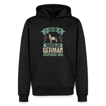I'd Rather Be Walking The German Shepherd Dog - Männer Premium Bio Hoodie - Schwarz - Vorne - Nico (187cm)