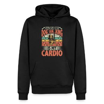 Dachshund Dog Walking Is My Cardio Dog Lover Puppy - Männer Premium Bio Hoodie - Schwarz - Vorne - Nico (187cm)