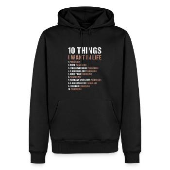 10 choses que je veux dans la vie Pangolin - Sweat à capuche Premium bio Homme - noir - Devant - Nico (187cm)