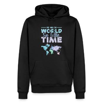 So Much World So Little Time Travel Tourist - Männer Premium Bio Hoodie - Schwarz - Vorne - Nico (187cm)