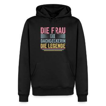 Die Frau Die Dachdeckerin Die Legende - Männer Premium Bio Hoodie - Schwarz - Vorne - Nico (187cm)