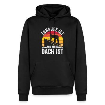 Zuhause Ist Wo Mein Dach Ist - Männer Premium Bio Hoodie - Schwarz - Vorne - Nico (187cm)