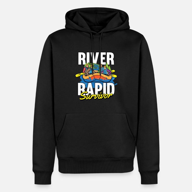 Rafting Canoë Kayak d’eau vive - Sweat à capuche Premium bio Homme - noir