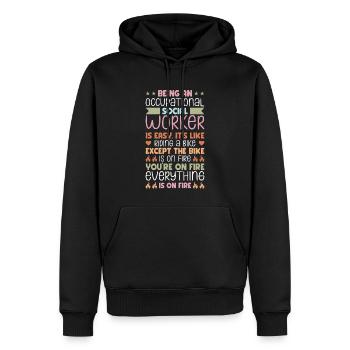 Being Occupational Social Worker Is Easy - Men’s Premium Organic Hoodie - black - Front - Nico (187cm)
