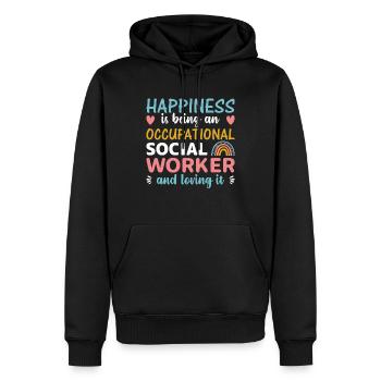 Happiness Is Being A Occupational Worker - Männer Premium Bio Hoodie - Schwarz - Vorne - Nico (187cm)