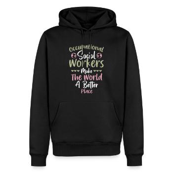 Occupational Social Workers World Better - Männer Premium Bio Hoodie - Schwarz - Vorne - Nico (187cm)