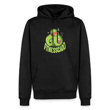 Fitness Training Gym Workout Poids - Sweat à capuche Premium bio Homme - noir - Devant - Nico (187cm)