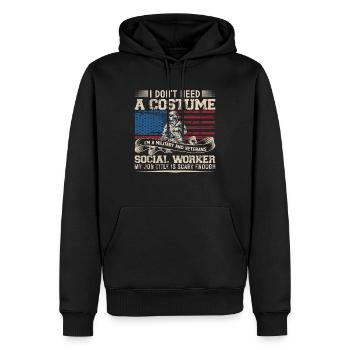 Je n’ai pas besoin d’un costume Je suis militaire - Sweat à capuche Premium bio Homme - noir - Devant - Nico (187cm)