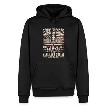 Some Superheroes Do Not Wear Capes - Männer Premium Bio Hoodie - Schwarz - Vorne - Nico (187cm)