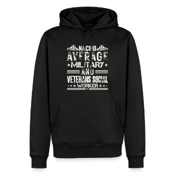 Nacho Travailleur militaire et vétéran moyen - Sweat à capuche Premium bio Homme - noir - Devant - Nico (187cm)