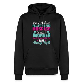 Je suis un futur travailleur social en soins palliatifs - Sweat à capuche Premium bio Homme - noir - Devant - Nico (187cm)