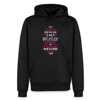 Je suis une travailleuse sociale en soins palliatifs et en soins palliatifs - Sweat à capuche Premium bio Homme - noir - Devant - Nico (187cm)