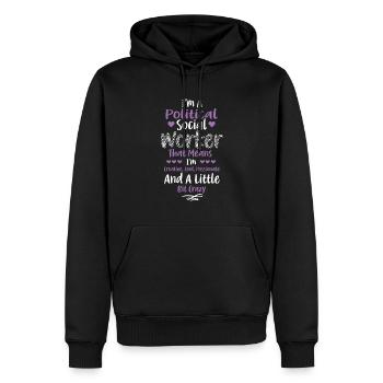 Je suis un travailleur social politique qui signifie - Sweat à capuche Premium bio Homme - noir - Devant - Nico (187cm)