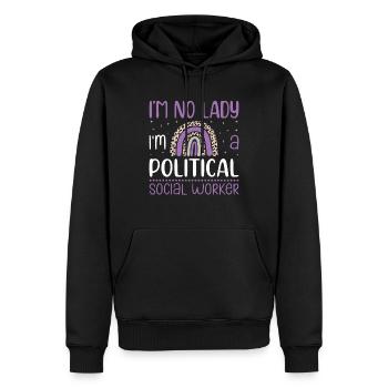 I Am No Lady I'm Political Social Worker - Männer Premium Bio Hoodie - Schwarz - Vorne - Nico (187cm)