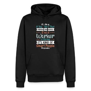 Travailleur social en soins palliatifs et en soins palliatifs - Sweat à capuche Premium bio Homme - noir - Devant - Nico (187cm)