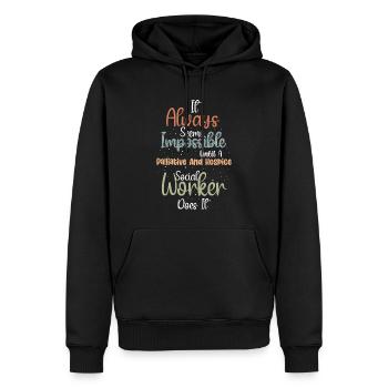 Travailleur social en soins palliatifs et en soins palliatifs - Sweat à capuche Premium bio Homme - noir - Devant - Nico (187cm)